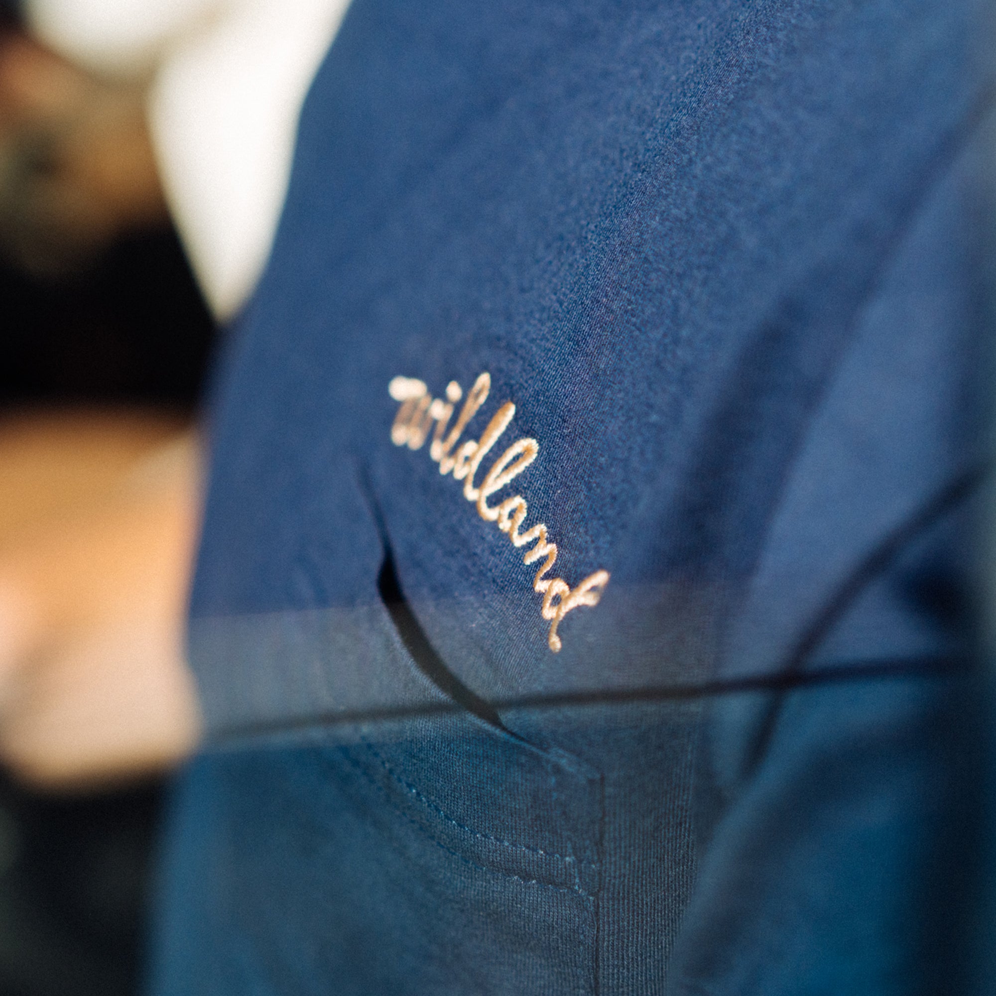 Navy Embroidered Pocket Tee